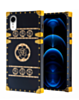 Shiny BLACK Flowers Square Case - 3 for iPhone XR (Only Ground Shipping)