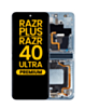 Main OLED Assembly with Frame for Motorola Moto Razr+ / Razr 40 Ultra (XT2321-3 / 2023) (GLACIER BLUE) (Premium)
