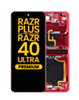 Main OLED Assembly with Frame for Motorola Moto Razr+ / Razr 40 Ultra (XT2321-3 / 2023) (VIVA MAGENTA) (Premium)