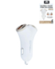 4 Port Y-Split Car Charger 2 Type-A - 2 Type-C - WHITE (45W) (Only Ground Shipping)