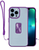Hard Clear Magnetic Case with Hand Rope - PURPLE for iPhone 12 Pro Max (Only Ground Shipping)