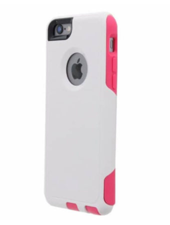 Dual Layer Protection Case - WHITE & PINK for iPhone 7 / 8 (Only Ground Shipping)