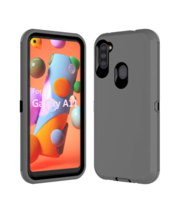Heavy Duty Case for Galaxy A11 (DARK GRAY & BLACK) (Only Ground Shipping)
