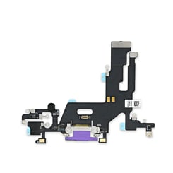 Stock up on the Charging Port Flex Cable for iPhone 11 in purple, aftermarket version.