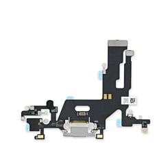 Shop the Charging Port Flex Cable for iPhone 11 in white, aftermarket version.
