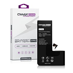 QMAX Prime Extended Capacity Replacement Battery for iPhone 11 Pro (Spot Weld NOT Required) (3400 mAh) (Only Ground Shipping)