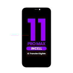 Order the LCD assembly for iPhone 11 Pro Max, aftermarket Incell/QV7, IC transfer eligible.
