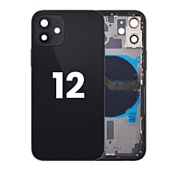 Back Housing Frame with Small Components Pre-Installed for iPhone 12 (NO LOGO) (BLACK)