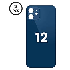Back Glass with Bigger Camera Hole for iPhone 12 (Pack of 2) (NO LOGO) (BLUE) 