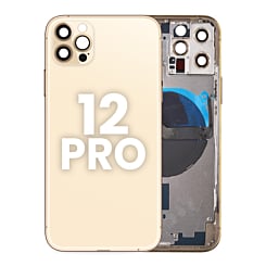 Back Housing Frame with Small Components Pre-Installed for iPhone 12 Pro (NO LOGO) (GOLD)