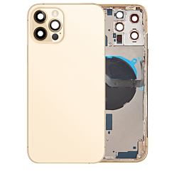 Purchase the Back Housing Frame with Small Components Pre-Installed for iPhone 12 Pro Max NO LOGO GOLD.

