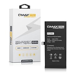 Purchase the QMAX Pro extended capacity replacement battery for iPhone 12 Mini with 2520 mAh.
