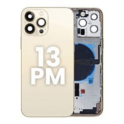 Back Housing Frame with Small Components Pre-Installed for iPhone 13 Pro Max (NO LOGO) (US Version) (GOLD)