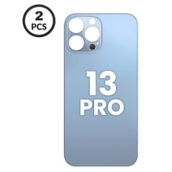 Back Glass with Bigger Camera Hole for iPhone 13 Pro (Pack of 2) (NO LOGO) (SIERRA BLUE) 