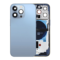 Stock up on the Back Housing Frame with Small Components Pre-Installed for iPhone 13 Pro NO LOGO US Version SIERRA BLUE.
