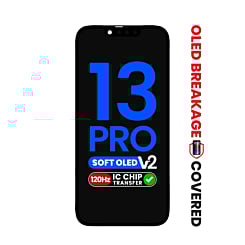 Order the OLED Assembly for iPhone 13 Pro Aftermarket QV8 Soft 120HZ IC Transfer Eligible Exclusive OLED Breakage Warranty.
