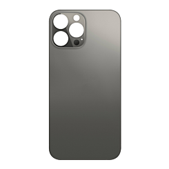 Purchase the back glass with bigger camera hole for iPhone 13 Pro Max graphite, no logo.

