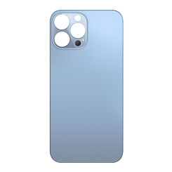 Grab the wholesale deals on the back glass with bigger camera hole for iPhone 13 Pro Max Sierra Blue, no logo.