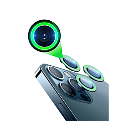 Grab the wholesale deals on the glow in the dark camera lens with HD tempered glass for iPhone 13 Pro Max and 13 Pro in green.

