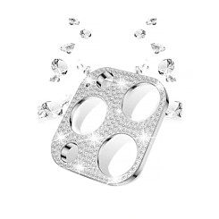 Grab the wholesale deals on the silver back camera diamond frame for iPhone 13 Pro and 13 Pro Max.

