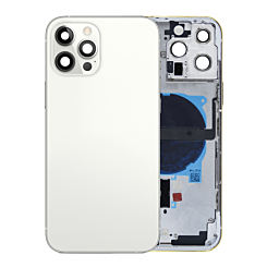 Shop the back housing frame with small components pre-installed for iPhone 13 Pro Max US version silver, no logo.

