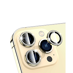 Stock up on the gold diamonds metal ring with HD tempered glass for iPhone 13 Pro Max and 13 Pro.

