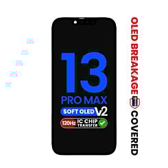 Shop the aftermarket QV8 soft 120Hz OLED assembly for iPhone 13 Pro Max, IC transfer eligible with exclusive OLED breakage warranty.

