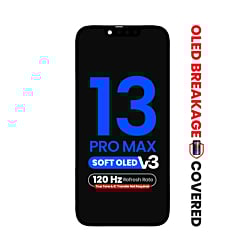 Order the aftermarket QV8 V3 soft 120Hz OLED assembly for iPhone 13 Pro Max, true tone programming and IC transfer not required.

