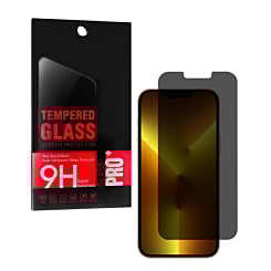 Order the privacy tempered glass screen protector for iPhone 13 Pro Max or 14 Plus, 2.5D, single piece.