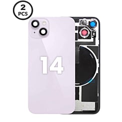 Back Glass with Wireless NFC and MagSafe Magnet for iPhone 14 (Pack of 2) (NO LOGO) (PURPLE)