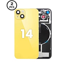Back Glass with Wireless NFC and MagSafe Magnet for iPhone 14 (Pack of 2) (NO LOGO) (YELLOW)