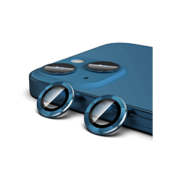 Stock up on the metal ring with HD tempered glass for iPhone 14 or 14 Plus in blue.