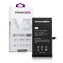 Buy the iPhone 14 QMAX Prime V3 replacement battery, 3279 mAh, with no pop-up.