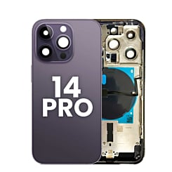 Back Housing Frame with Small Components Pre-Installed for iPhone 14 Pro (NO LOGO) (US Version) (DEEP PURPLE)