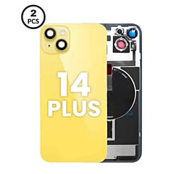 Back Glass with Wireless NFC and MagSafe Magnet for iPhone 14 Plus (Pack of 2) (NO LOGO) (YELLOW)