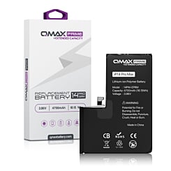 Grab the wholesale deals on the QMAX Prime Extended Capacity Replacement Battery for iPhone 14 Pro Max, spot weld not required, 4700 mAh.
