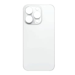 Order the back glass with bigger camera hole for iPhone 14 Pro in Silver, no logo.