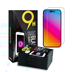 Order the clear tempered glass for iPhone 14 Pro, 2.5D, pack of 10, premium quality.