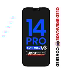 Buy the OLED assembly for iPhone 14 Pro with aftermarket QV8 V3 soft 120Hz display, no True Tone programming or IC transfer required.
