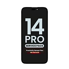 Stock up on the OLED assembly with proximity sensor flex pre-installed for iPhone 14 Pro, service pack.
