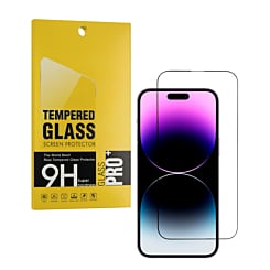 Stock up on the anti-scratch edge-to-edge black rim coverage for iPhone 14 Pro, 2.5D single piece.
