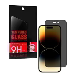 Shop the privacy tempered glass for iPhone 14 Pro, 2.5D single piece.
