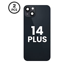 Back Glass with Frame and MagSafe Magnet for iPhone 14 Plus (Pack of 2) (NO LOGO) (MIDNIGHT) 
