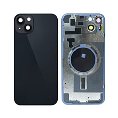 Buy the back glass with frame and MagSafe magnet for the iPhone 14 Plus — in Midnight, no logo.
