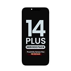 Shop the OLED assembly with proximity sensor flex pre-installed for the iPhone 14 Plus — service pack.