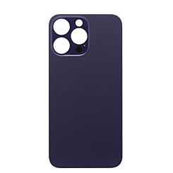 Stock up on the Back Glass with a Bigger Camera Hole for iPhone 14 Pro Max in Deep Purple, no logo.
