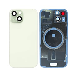 Order the Back Glass with Frame and MagSafe Magnet for iPhone 15 in green, without the logo.
