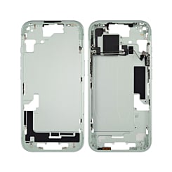 Shop the Middle Frame with Small Parts for iPhone 15 in green, US version.
