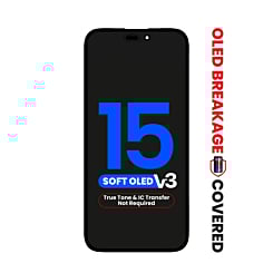 OLED Assembly for iPhone 15 (True Tone Programming and IC Transfer NOT REQUIRED) (Aftermarket QV8 V3 / Soft)