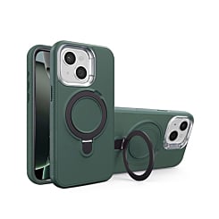 Support Heavy Duty Case with Wireless Charging Kickstand - DARK GREEN for iPhone 14 Plus / 15 Plus (Only Ground Shipping)